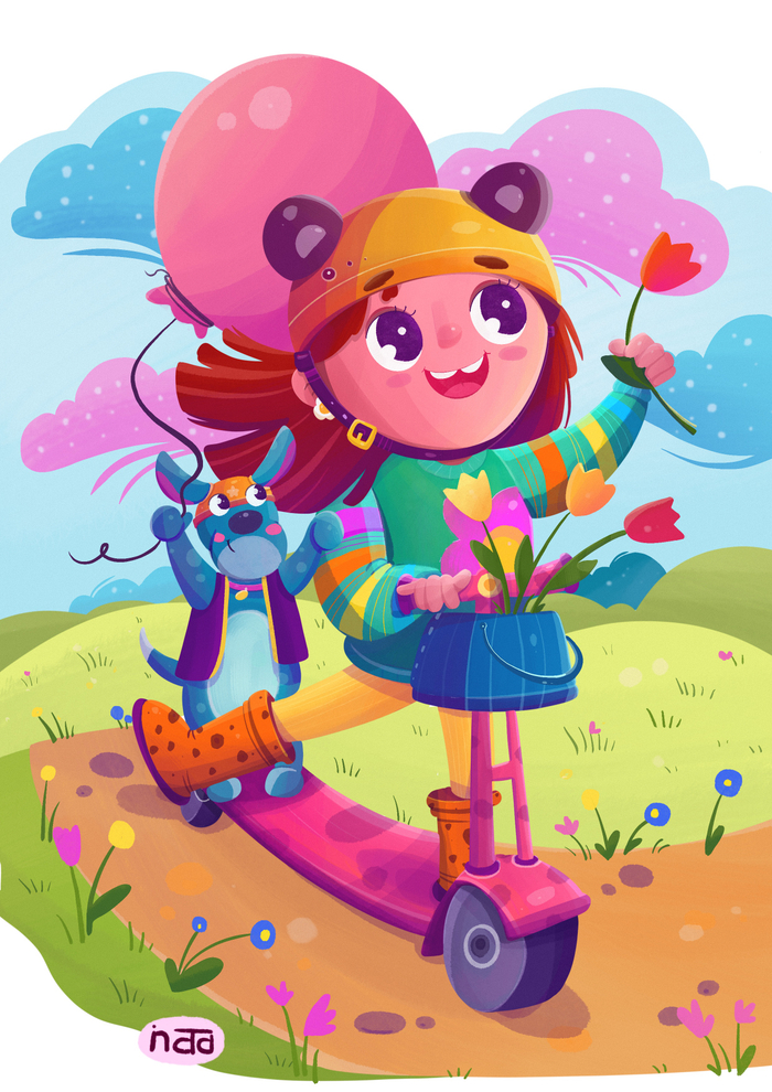 Прогулка на самокате 🌸