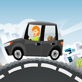 Дамочка, катящая по центру на жипеге