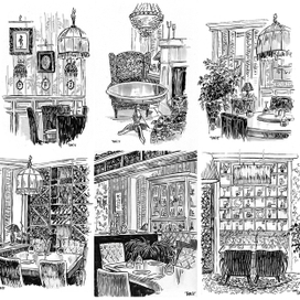 Наброски в кафе