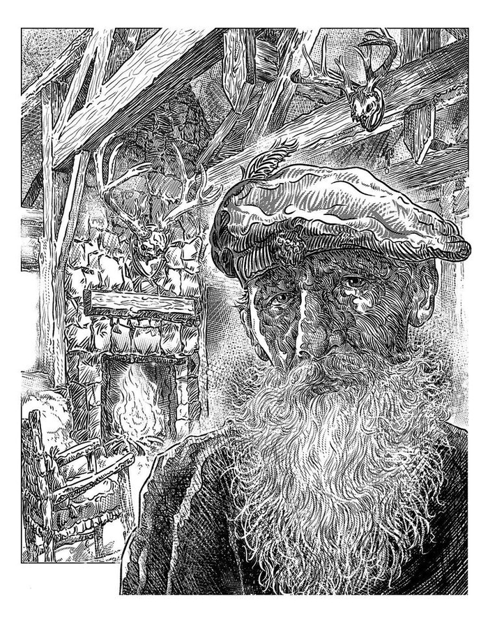 ...в сторожке у бывалого охотника...