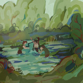 на камышовом болоте