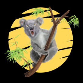 коала принт на футболку