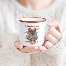 Сова авкарельный принт