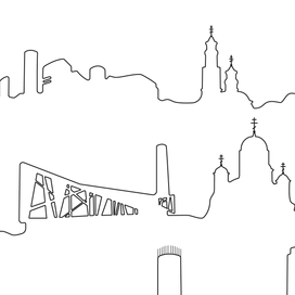 Russian cities line art