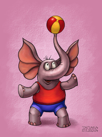 Детская иллюстрация. Слон.