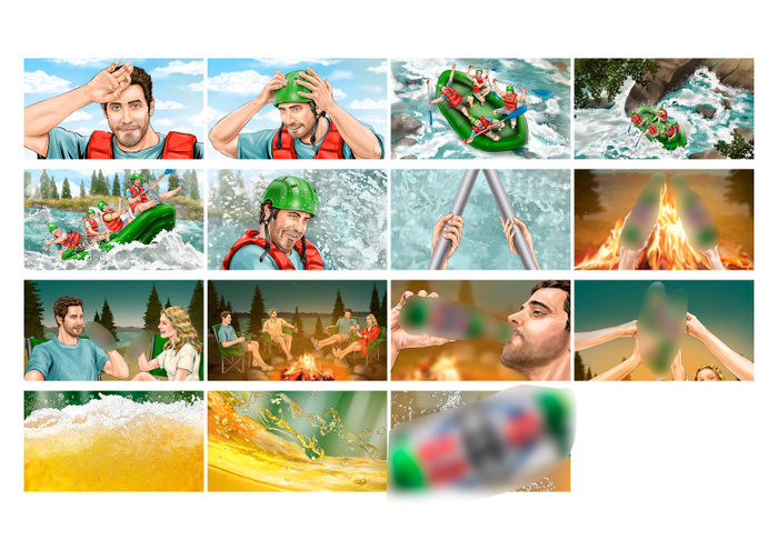 beer rafting storyboard