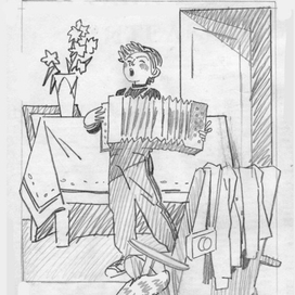 Эскиз для иллю. к книге в "Детгиз"