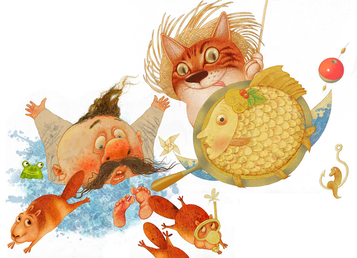 Кот-рыбалка+Киндрат и бобры+Червяк-пловец