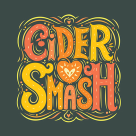 Фестиваль сидра. Дизайн логотипа и постера. Леттеринг.