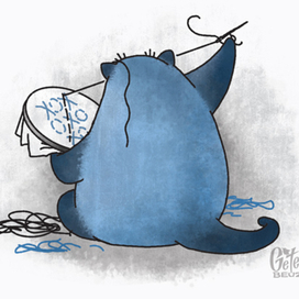 кот Трюфель. Крестиком