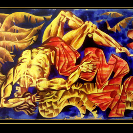 "Икар" бумага, акрил, 68х39 см, 2016г.Серия "Мифы и легенды древней Греции".