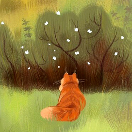 Кот и бабочки 