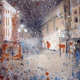 Зима на Арбате.