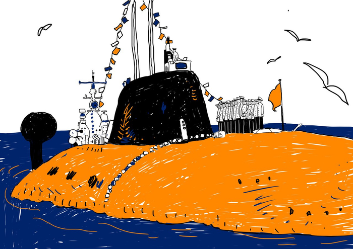 Иллюстрация для лонгрида про подлодку Курск 