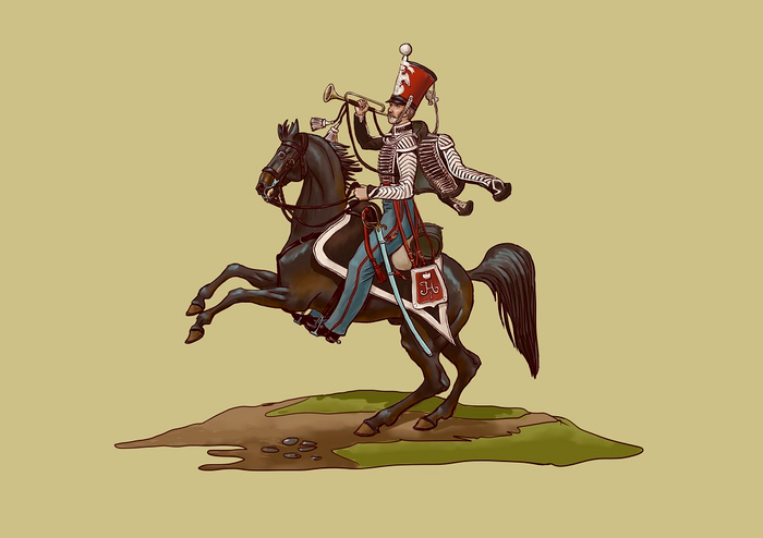 Трубач  Александрийского полка. 1854г.