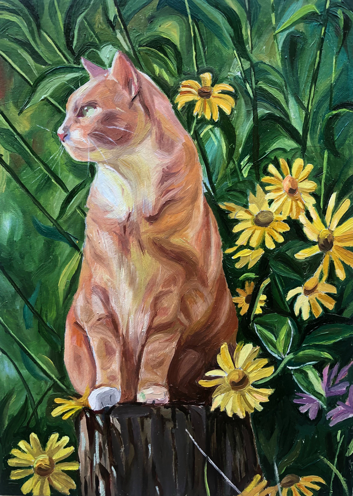 Котик в саду 