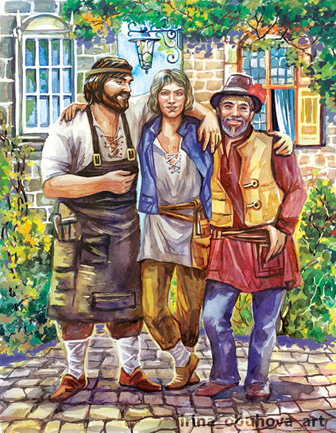 фронтиспис. Три мастера.