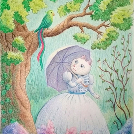 Кошка и попугай