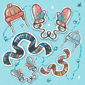 Зимний стикерпак