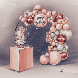 Эскиз композиции из шаров