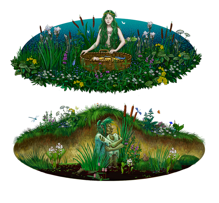 Русалка Таисья. Кикимора прячется на болоте.