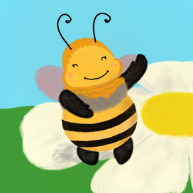 Пчелка на цветке