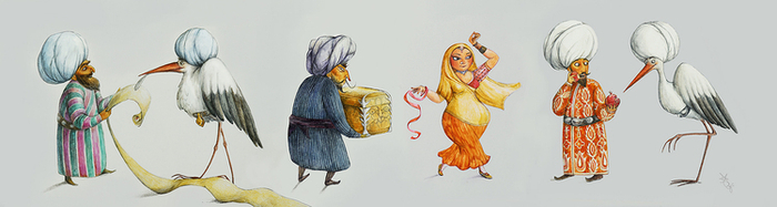 герои сказки "Калиф Аист" В. Гауфа