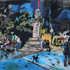 синий вечер. площадь святой терезы