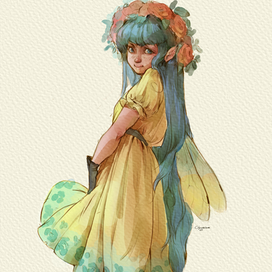 Желто-голубая фея