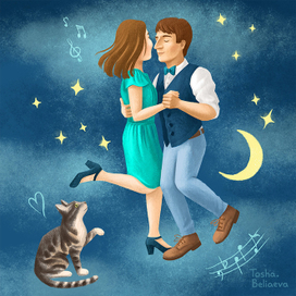 Влюбленные танцуют в облаках