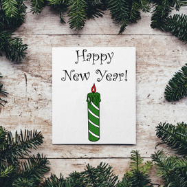 Новогодняя открытка "Свеча"