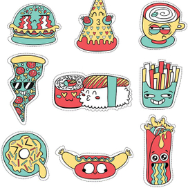 Fast food stickers