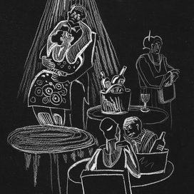 Иллюстрация к роману "Ночной портье" И.Шоу