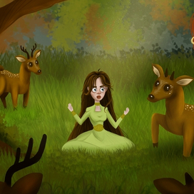 "Легенда уснувших лесов". Иллюстрация для пазлов. 