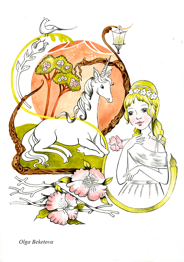 Единорожек и девушка