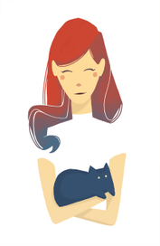 девочка с котом