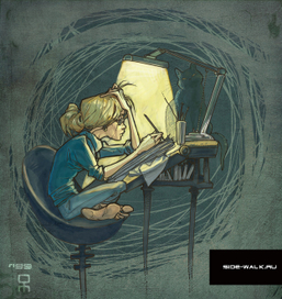 за работой с котом