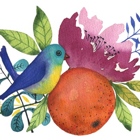 композиция с птичкой