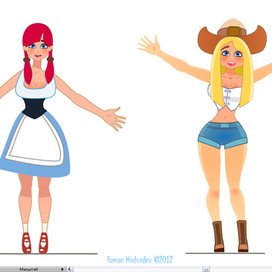 Персонажи для флэш игры "Angry Alamo".Вектор