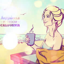 Серия иллюстраций «Happiness. Freedom. California»
