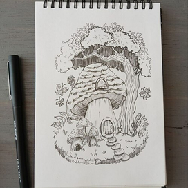 Сказочный домик в грибе