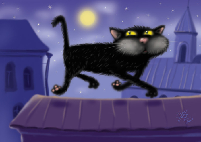 Кошка, гуляющая сама по себе