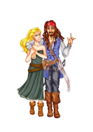 Джек воробей со своей подругой :)