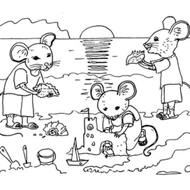 Мышки собирают ракушки