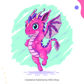 Красочный мультяшный дракон