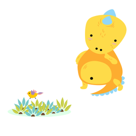 Милый желтый динозавр