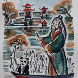 Серия "Китайские иероглифы". Половодье. 2024