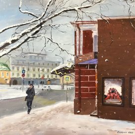 Москва зимой. У театра на Таганке
