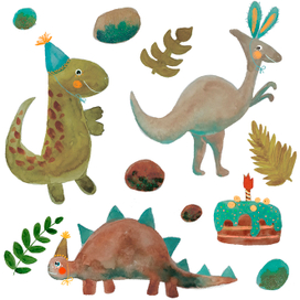 Динозавры празднуют день рождения