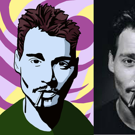 Поп - арт портрет / растровая цифровая или векторная графика